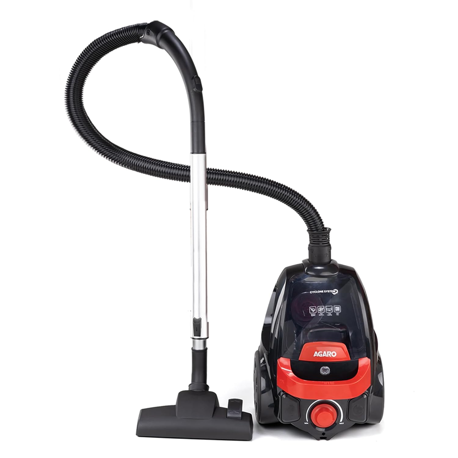 AGARO ICON 1600 Watts Bagless Dry Vacuum Cleaner for Home & Office, up to 24 kPa Variable Suction with Cyclonic Technology, 1.5L Bagless Bin, Multiple Accessories, Compact & Lightweight, Easy to Use