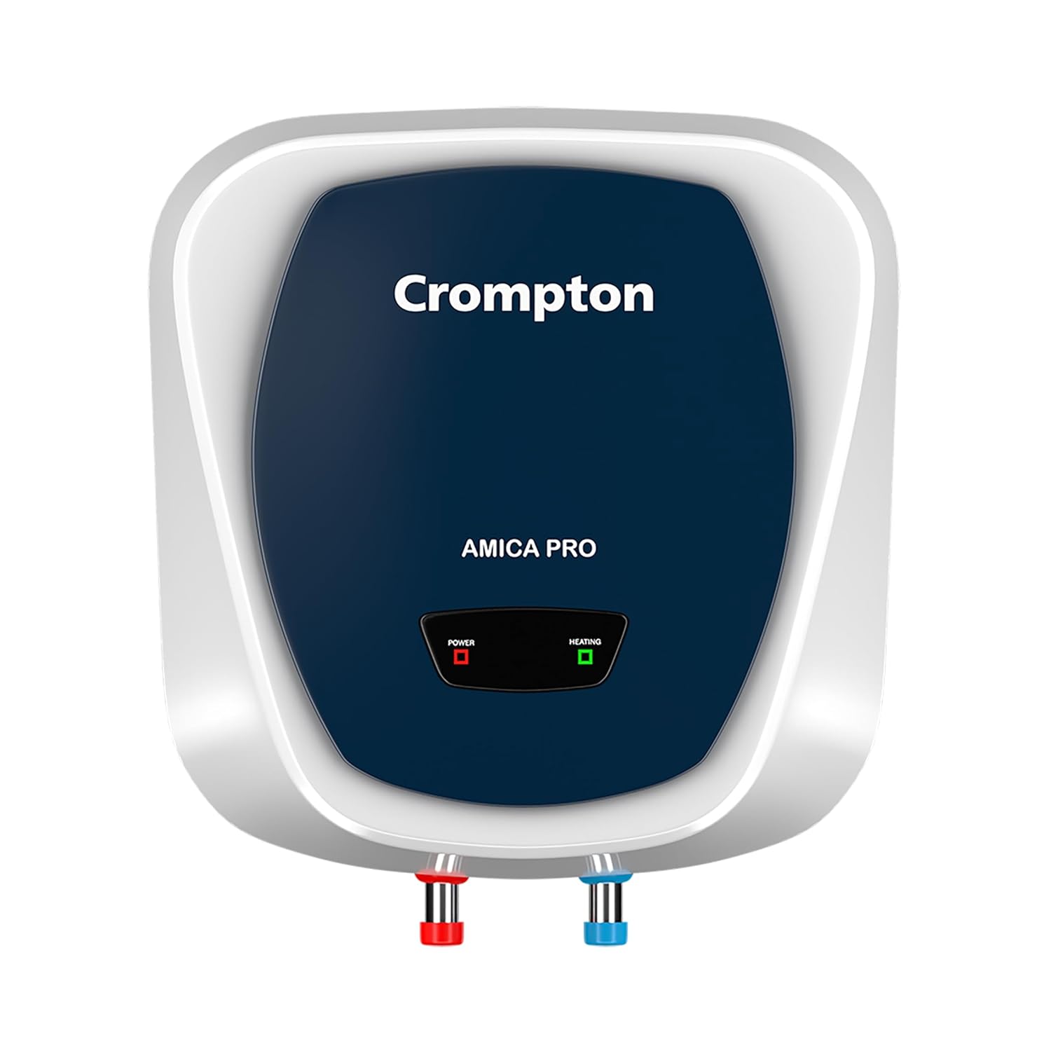 Crompton Amica Pro 15 Ltr Storage Water Heater | 2000W Heating Element | 5 Star BEE Rated | Glassline Tank |Rust-Proof Body | High-Rise Compatible | 2Y Product & Element, 5Y Tank Warranty (White-Blue)