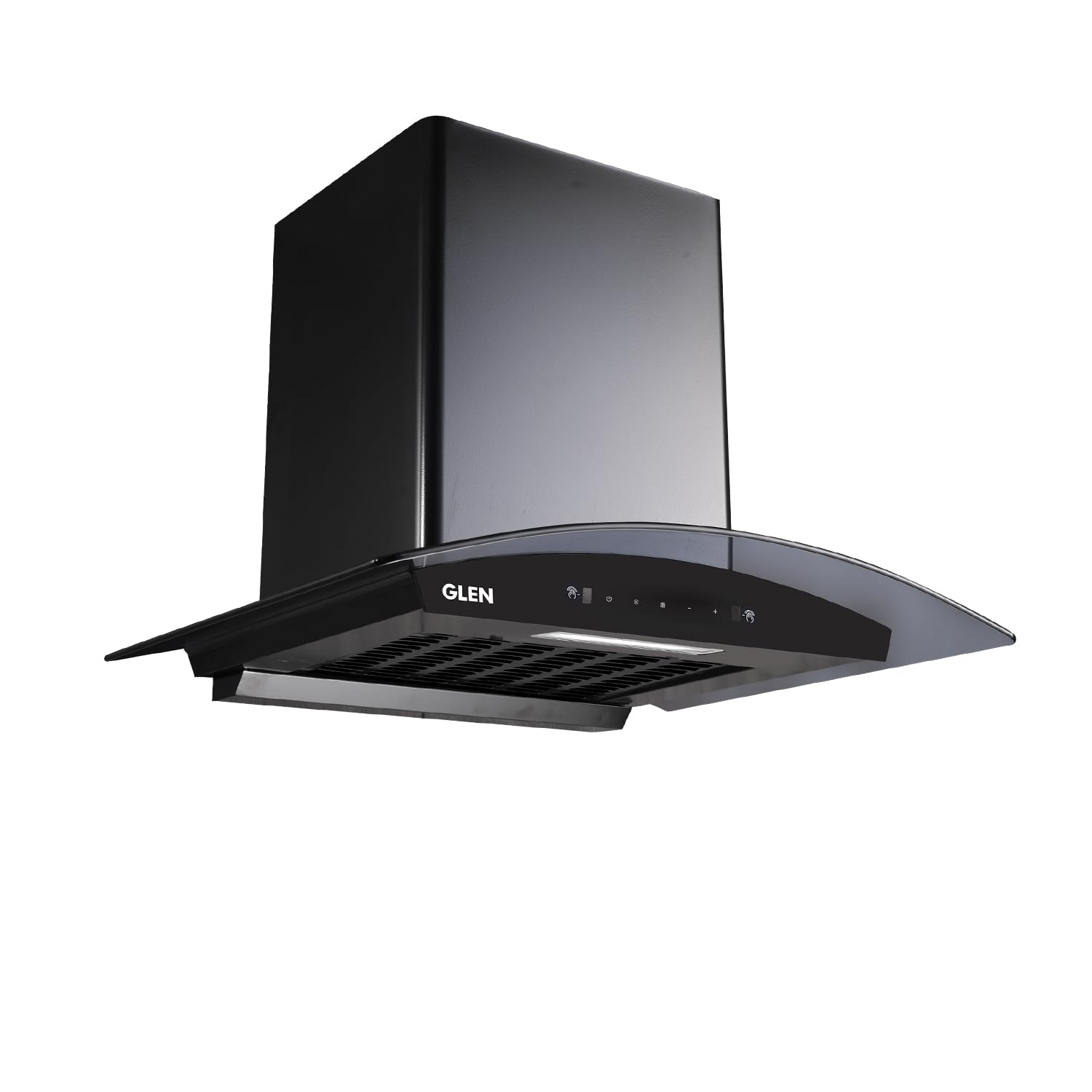 Glen Kitchen Chimney for home Filterless Thermal Auto clean | Curved Glass Chimney 60 cm 1200 m³/hr | (Hood Senza 60,Touch & Gesture Control Black)