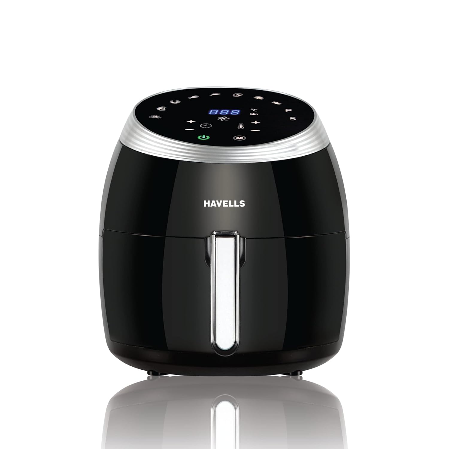 Havells Grande Air Fryer With Aero Crisp Technology, 6.5 Litre Large Pan Capacity, 10 Pre- Set Menu, Touch Screen, Digital Display&2 Year Warranty, 6.5 Liter, Black,1700 Watts