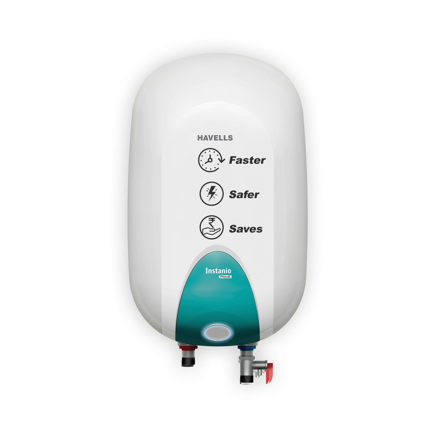 Havells Instanio Prime 25L Storage Water Heater(Geyser)|Faster Heating|Safer to use|Saves electricity|Engineered for Hard Water|Color Changing LED Indicator|Anti Rust Tank|Mcoloy Heating Element