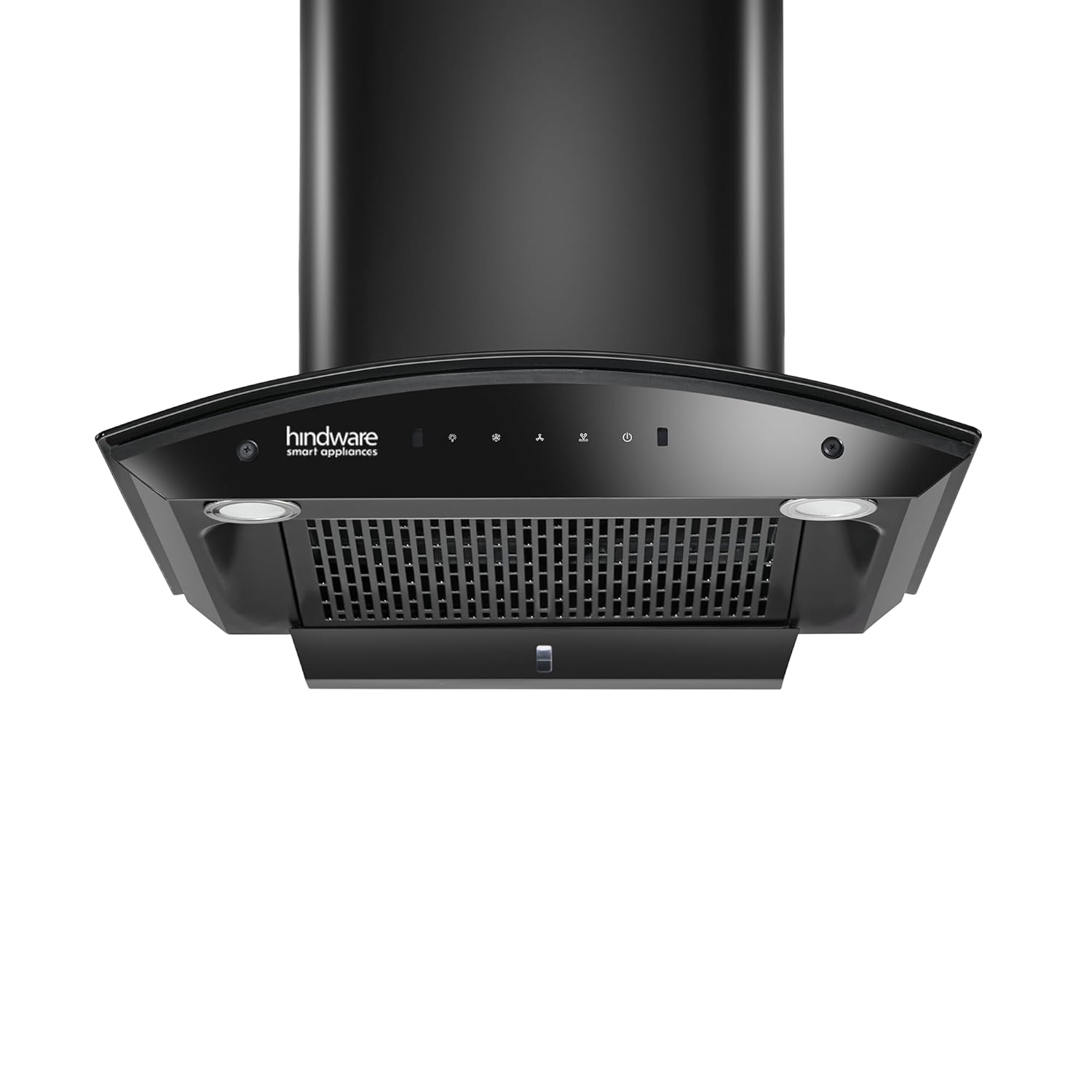 Hindware Smart Appliances | Nadia IN 60 cm Chimney | 1500 CMH |Curved Glass | Filterless | Auto Clean | Touch Control, Motion Sensor | 10 Yrs Warranty on Motor & 2 Yrs on Product (Black)