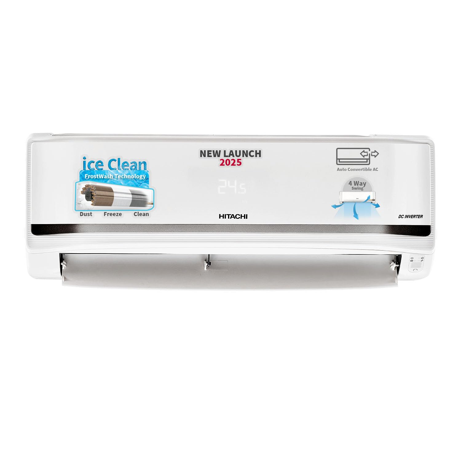 Hitachi 2 Ton Class 5 Star Xpandable+ Inverter Split AC (100% Copper, 4-Way Swing, ice Clean, Dust Filter, 5500STXL RAS.V522PCBISH1, White)