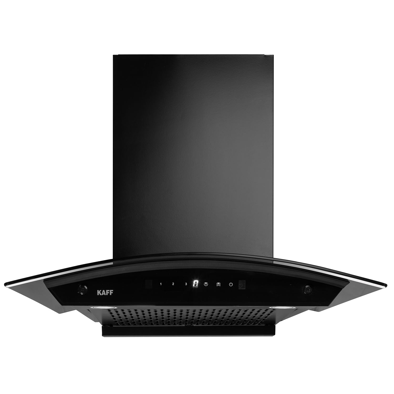 KAFF K-Series KEC 60A Filterless Auto-Clean Kitchen Chimney, 60 CM, Curved Glass,1450 m3/hr Suction, Touch & Motion Sensor, 2 Years Comprehensive and Lifetime on Motor Warranty* | Black