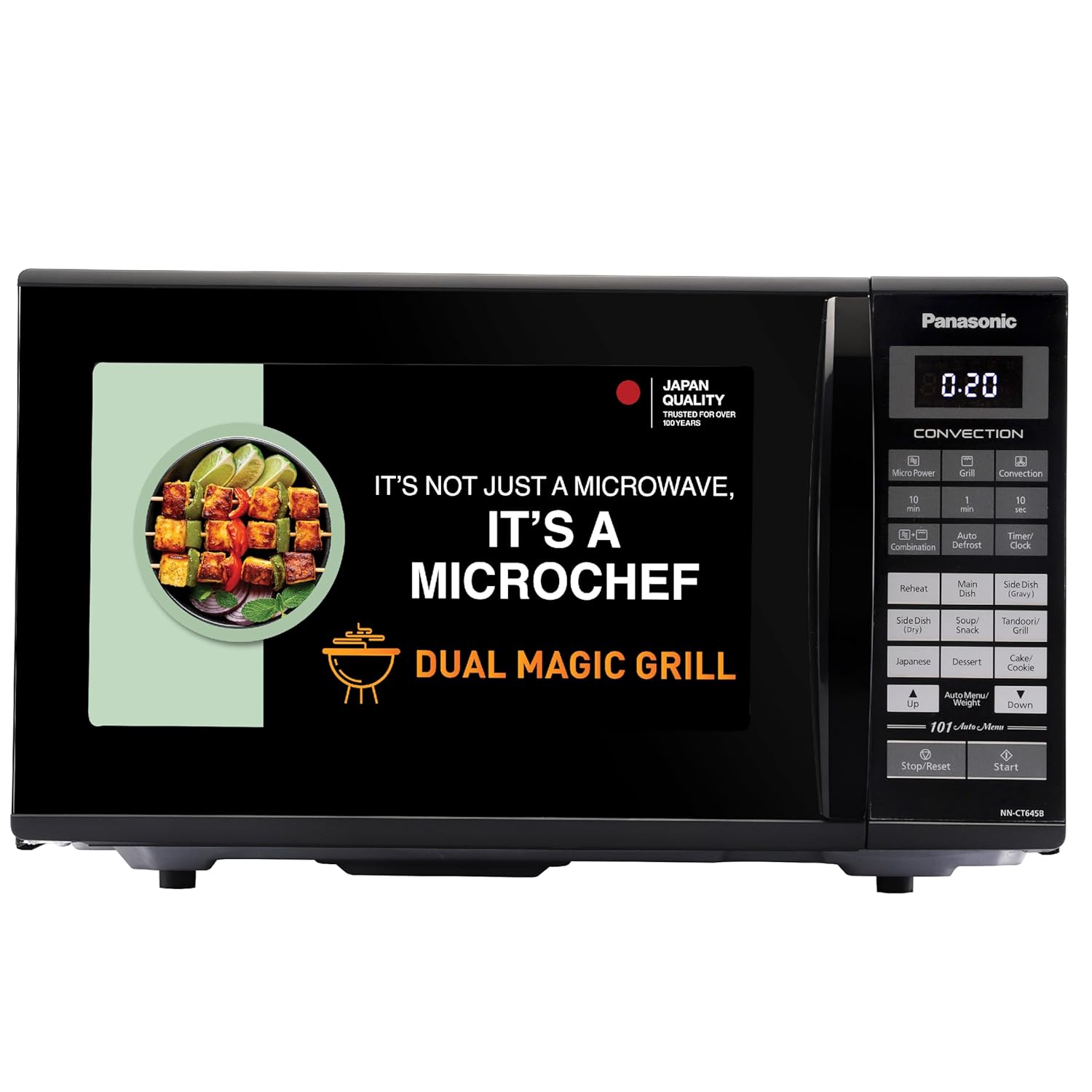 Panasonic 27L Convection Microwave Oven(NN-CT645BFDG,,Black Mirror, 360° Heat Wrap, Magic Grill)