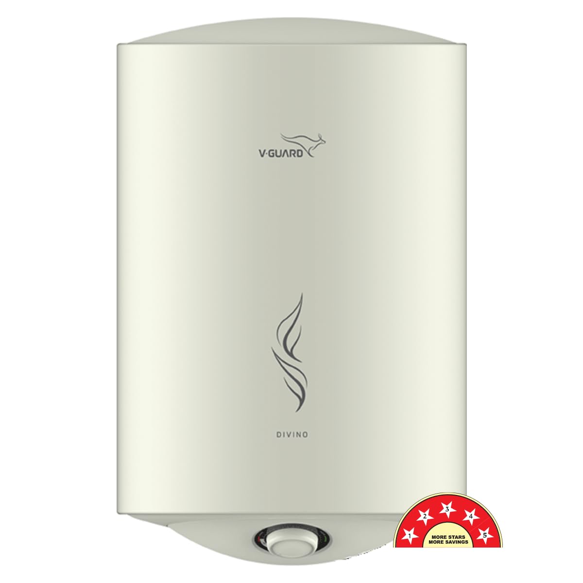 V-Guard Divino Geyser 25 Litre Wall Mount Water Heater For Home|5 Star Rating|Vitreous Enamel Tank Coating|Advanced Multi-Layered Safety|Suitable For Hard Water&High-Rise Buildings|White